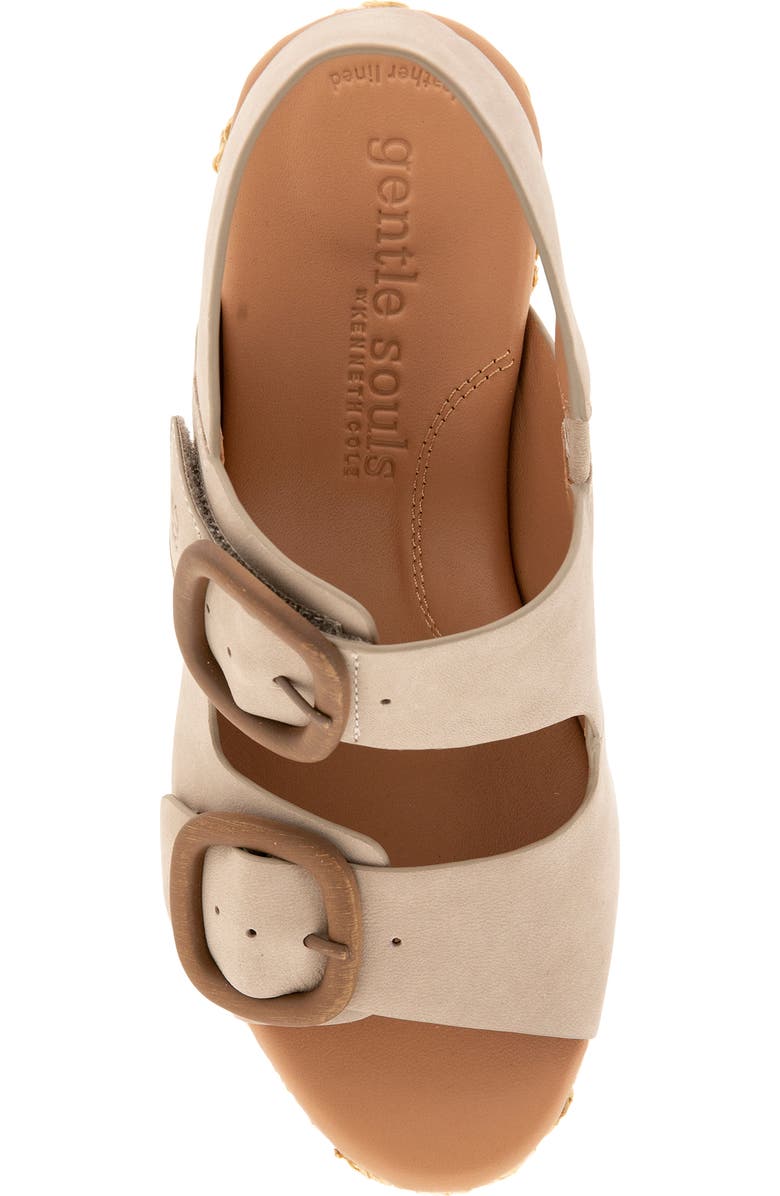 Gentle Souls Greca Raffia Slingback Platform Wedge Sandal, Alternate, color, Mushroom Nubuck