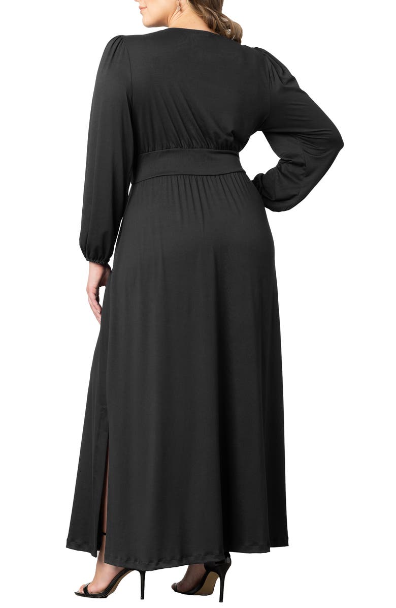 Kiyonna Kelsey Long Sleeve Maxi Dress, Alternate, color, Black Noir