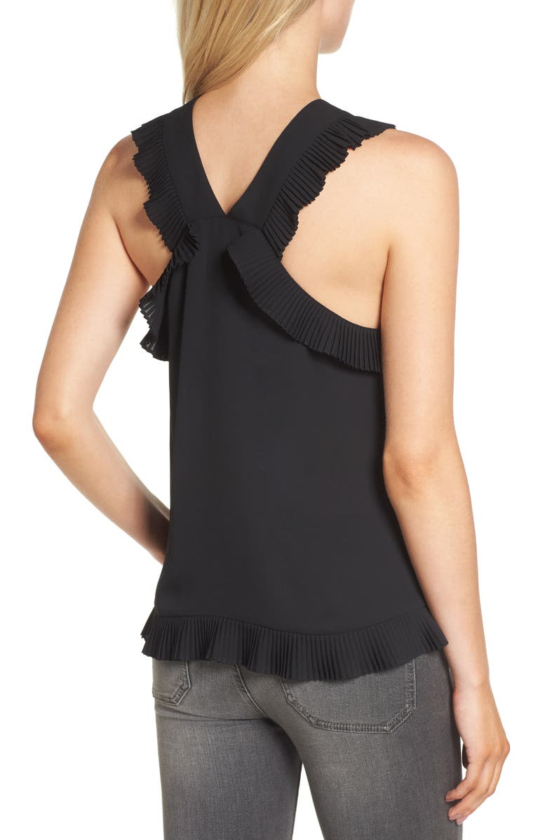 Trouvé Pleated Ruffle Tank, Alternate, color, 