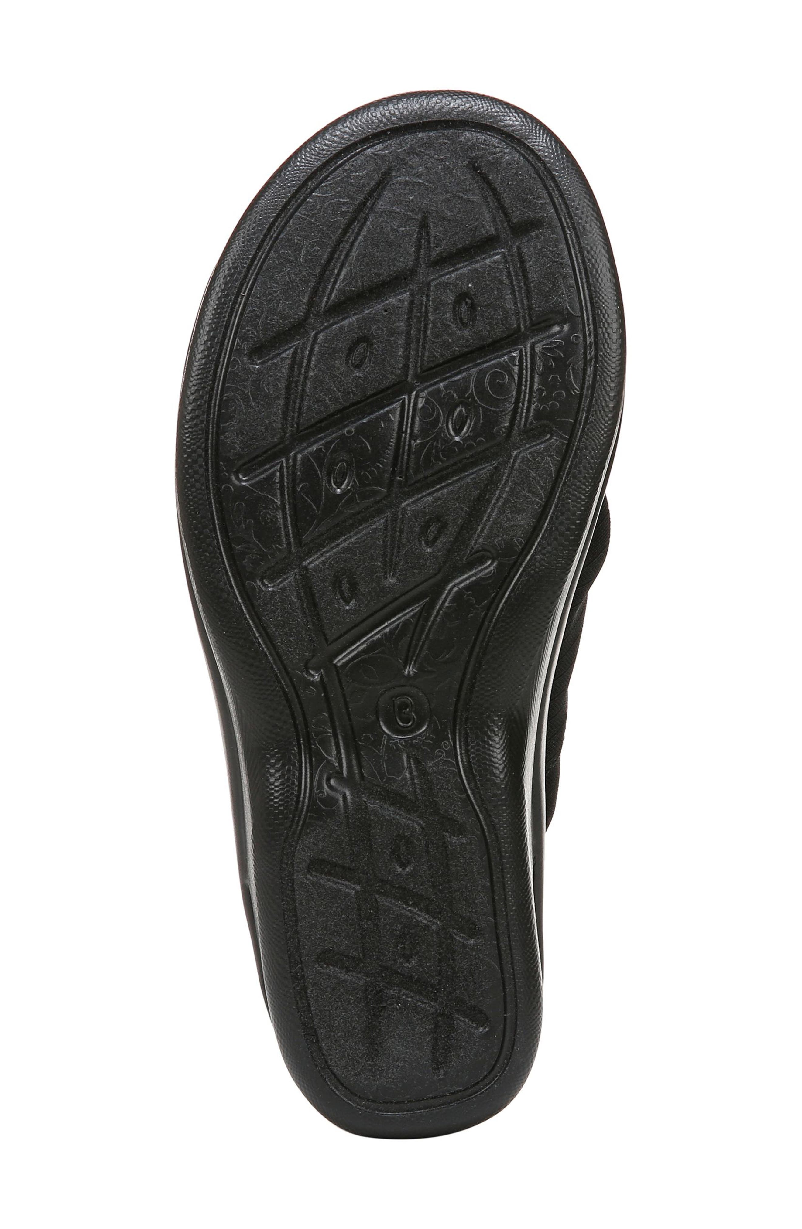 LifeStride Smile 3 Open Toe Wedge Slide Sandal - Wide Width Available, Alternate, color, Black