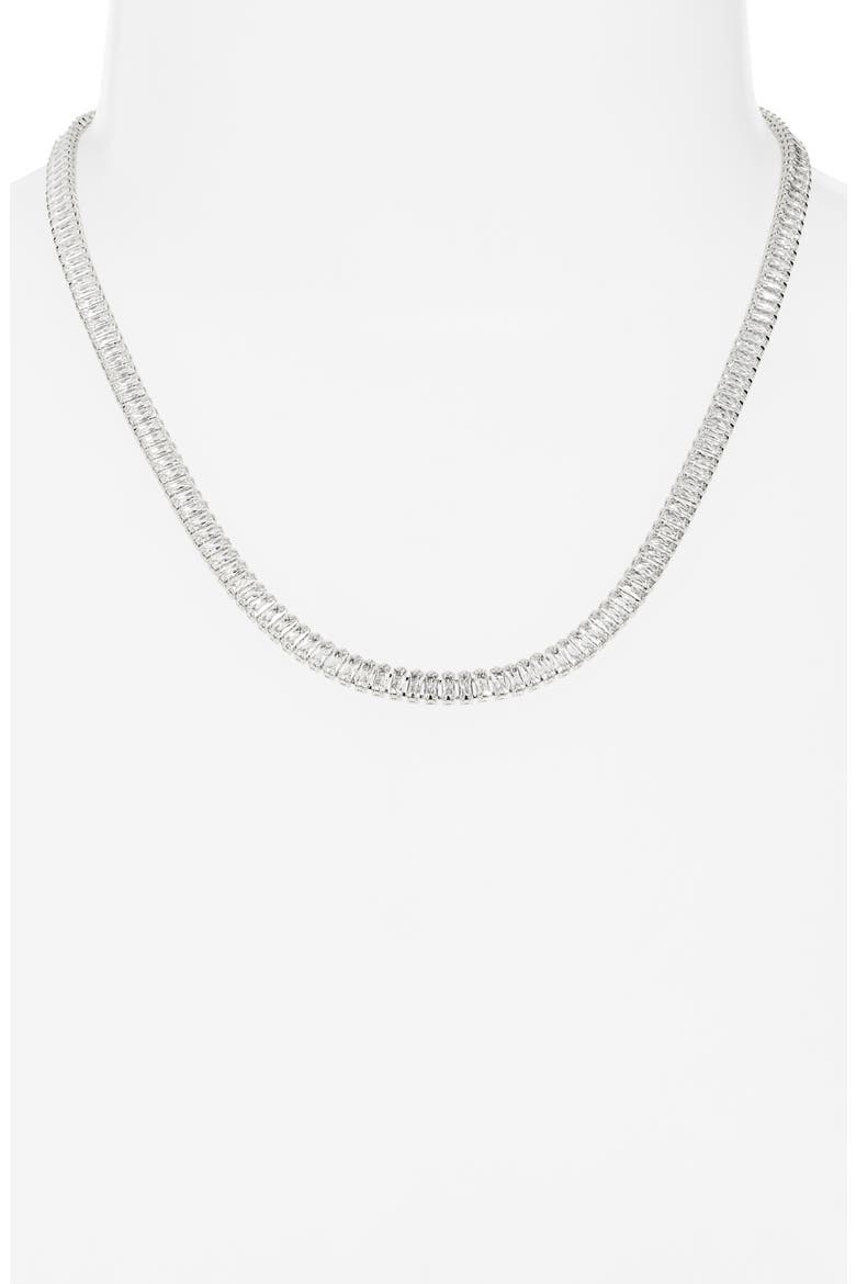 Baguette Cubic Zirconia Necklace, Alternate, color, CLEAR- SILVER