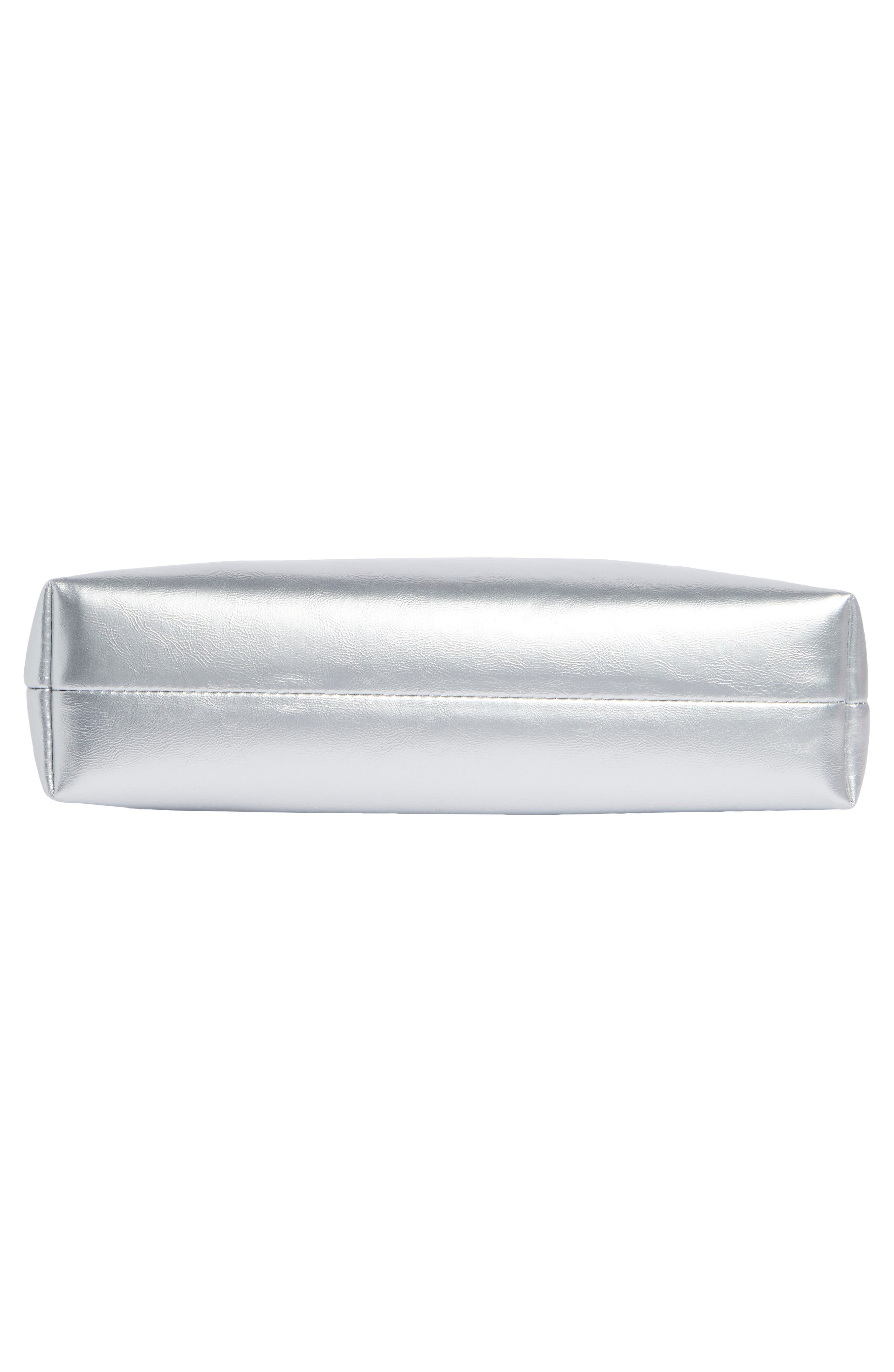 Stand Oil Plump Faux Leather Shoulder Bag, Alternate, color, Silver