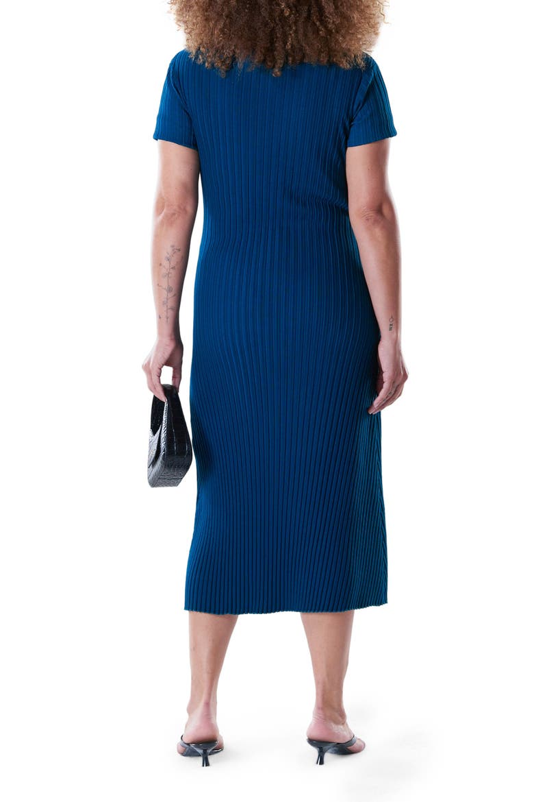 RIB by Simon Miller Andros Ribbed Body-Con Midi Dress, Alternate, color, TRUE TEAL
