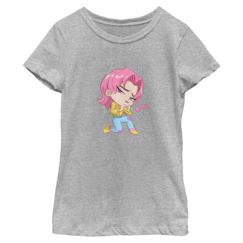 Girl's KPop Demon Hunters Chibi Romance Heart  Graphic T-Shirt