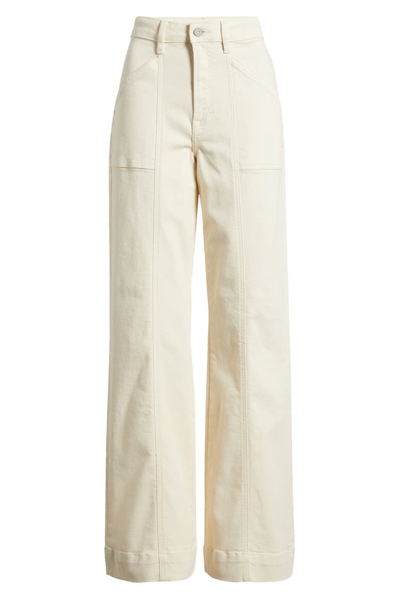 High Waist Comfort Flare Jeans, Alternate, color, CREAM