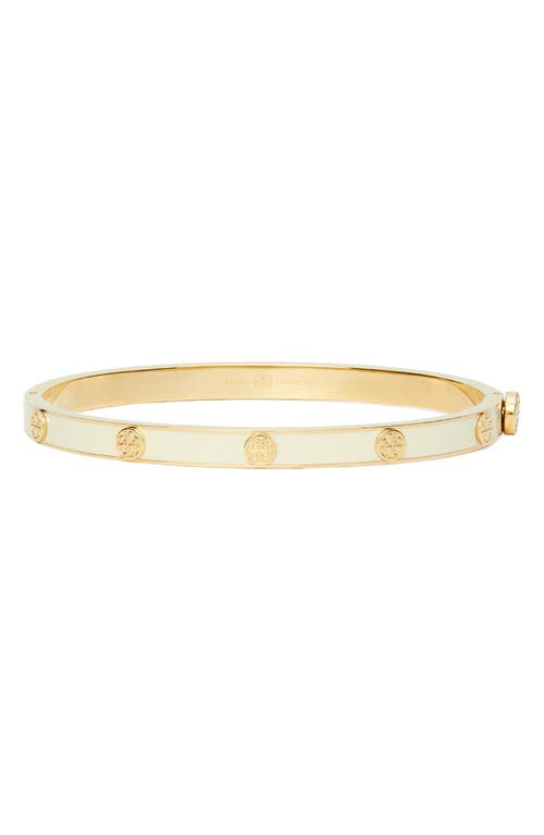 Tory Burch Miller Stud Enamel Hinge Bracelet In Gold