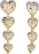 BaubleBar Isabelle Pavé Heart Linear Drop Earrings