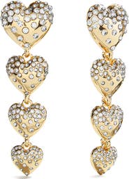 BaubleBar Isabelle Pavé Heart Linear Drop Earrings