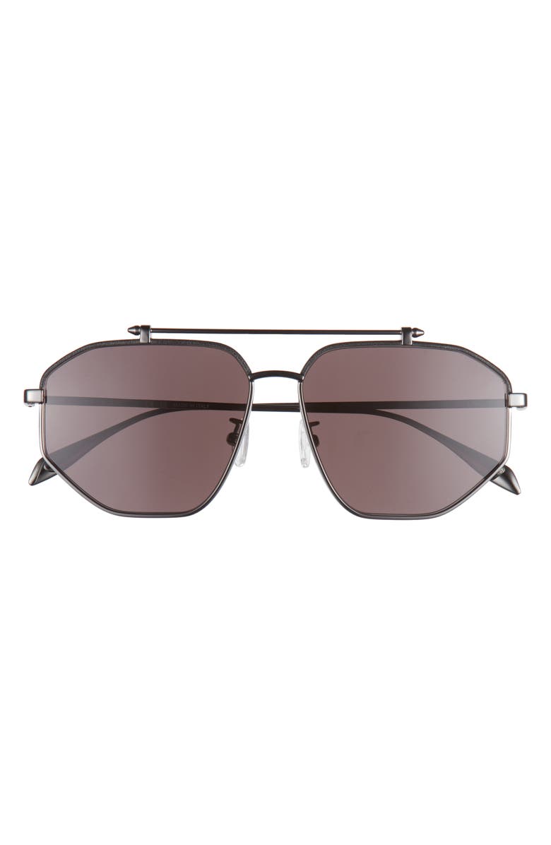 McQueen 60mm Pilot Sunglasses, Main, color,