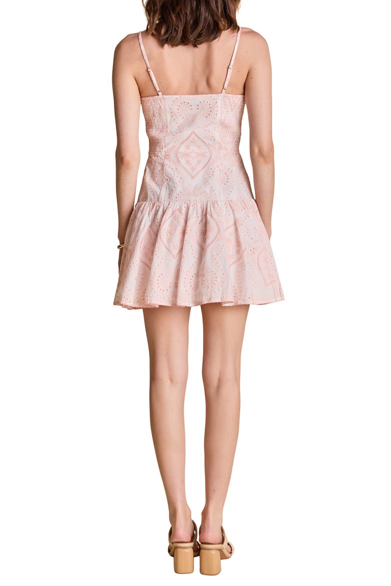 Eyelet Drop Waist Minidress, Alternate, color, PINK