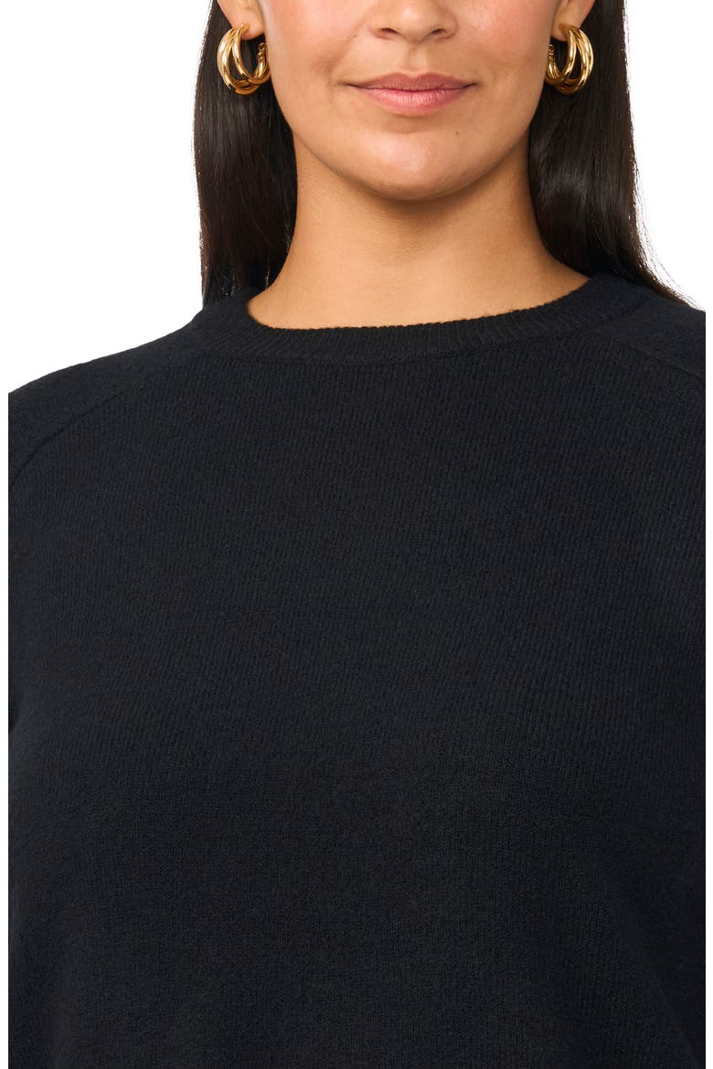 Saddle Shoulder Crewneck Sweater, Alternate, color, RICH BLACK