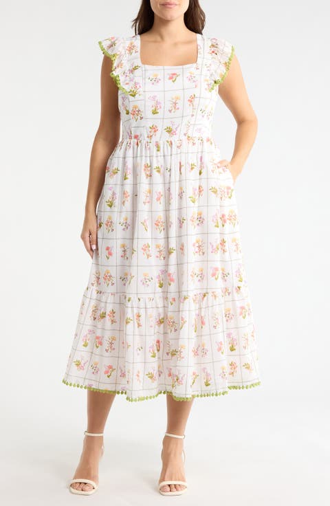 Diana Floral Maira Tie Back Midi Sundress (Plus)