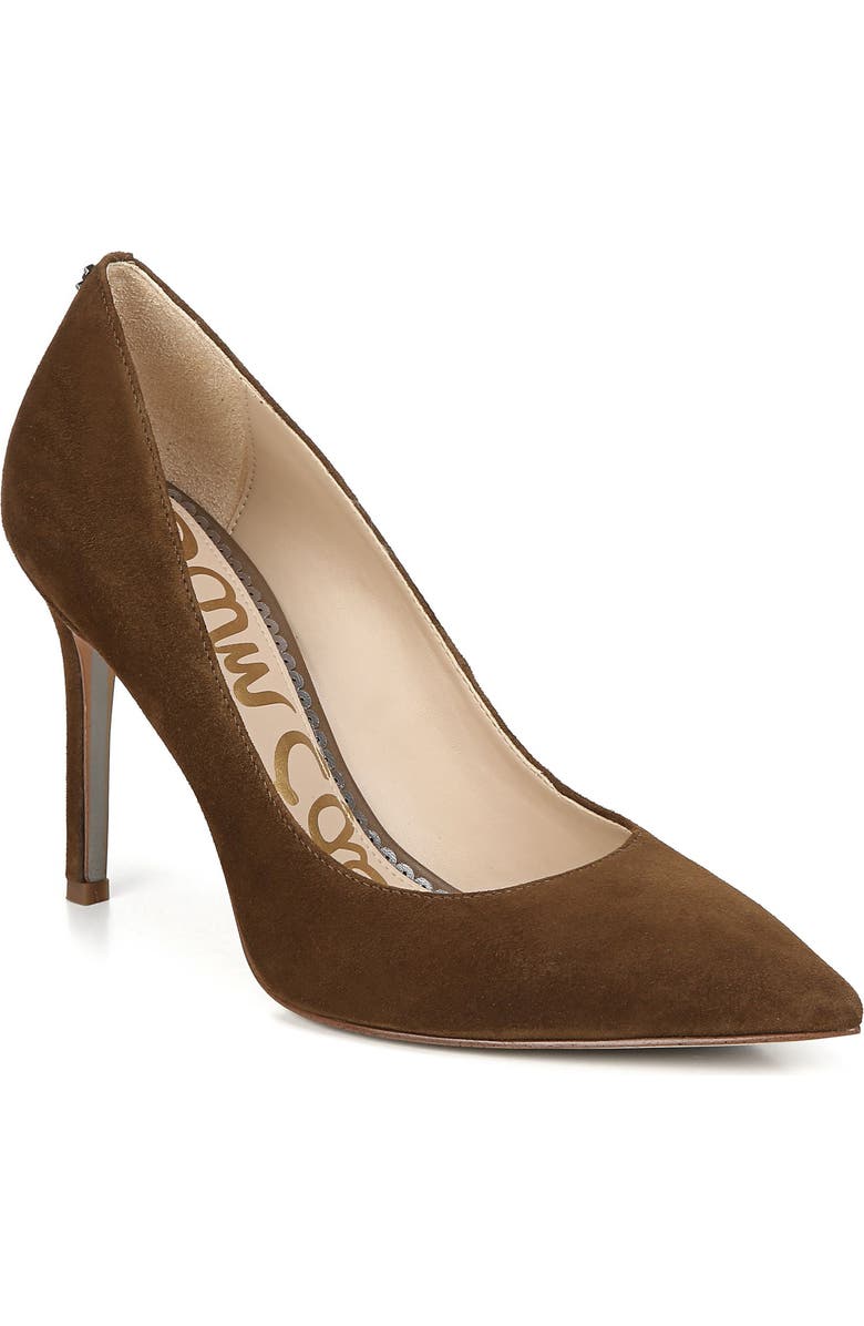 Sam Edelman Hazel Pointed Toe Pump, Main, color, Chocolate Suede