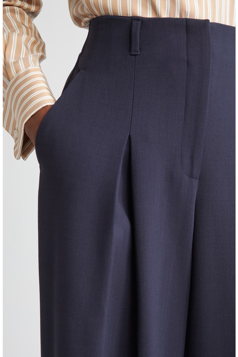 Warren Inverted Pleat Stretch Wool Wide Leg Pants, Alternate, color, INK