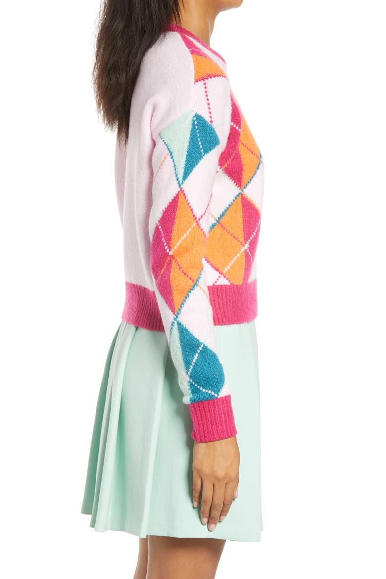 x Atlantic-Pacific Argyle Sweater, Alternate, color, PINK OPAL ARGYLE