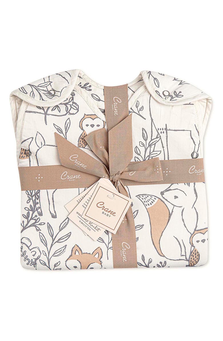 CRANE BABY Cotton Wearable Blanket, Alternate, color, Beige Multi