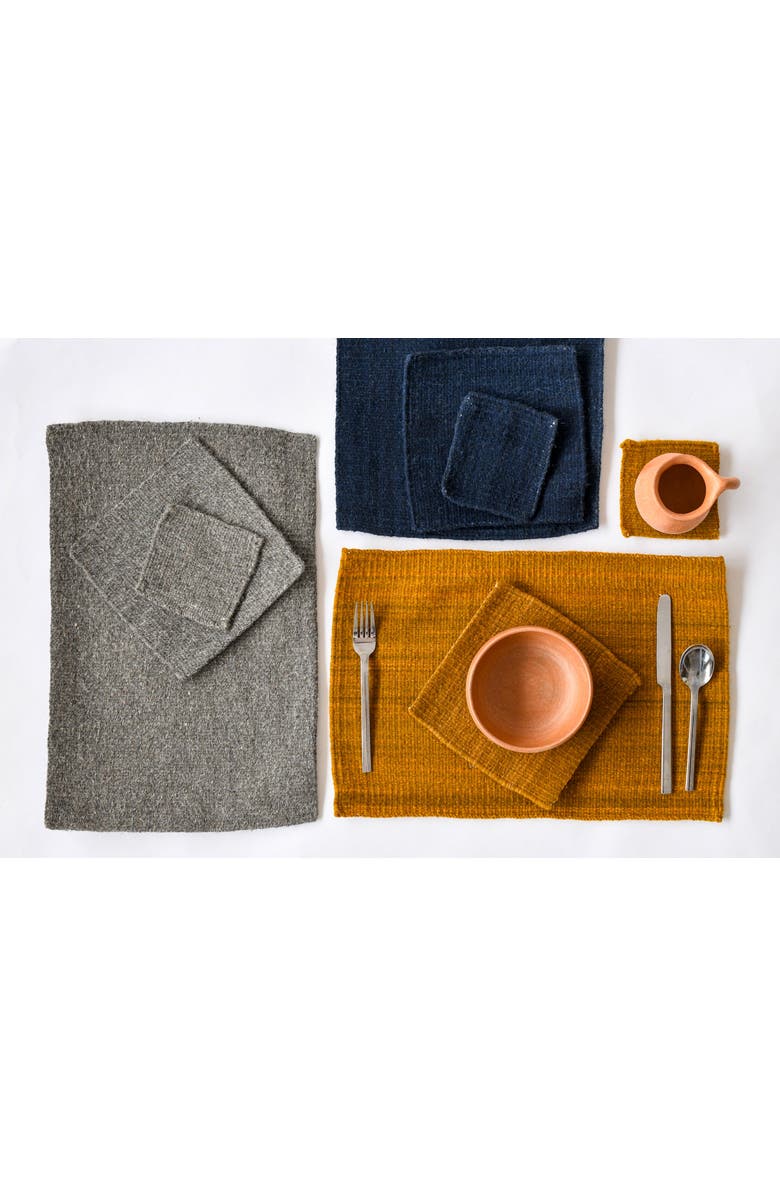 Loom Imports Handwoven Wool Placemat Set, Alternate, color, Gray