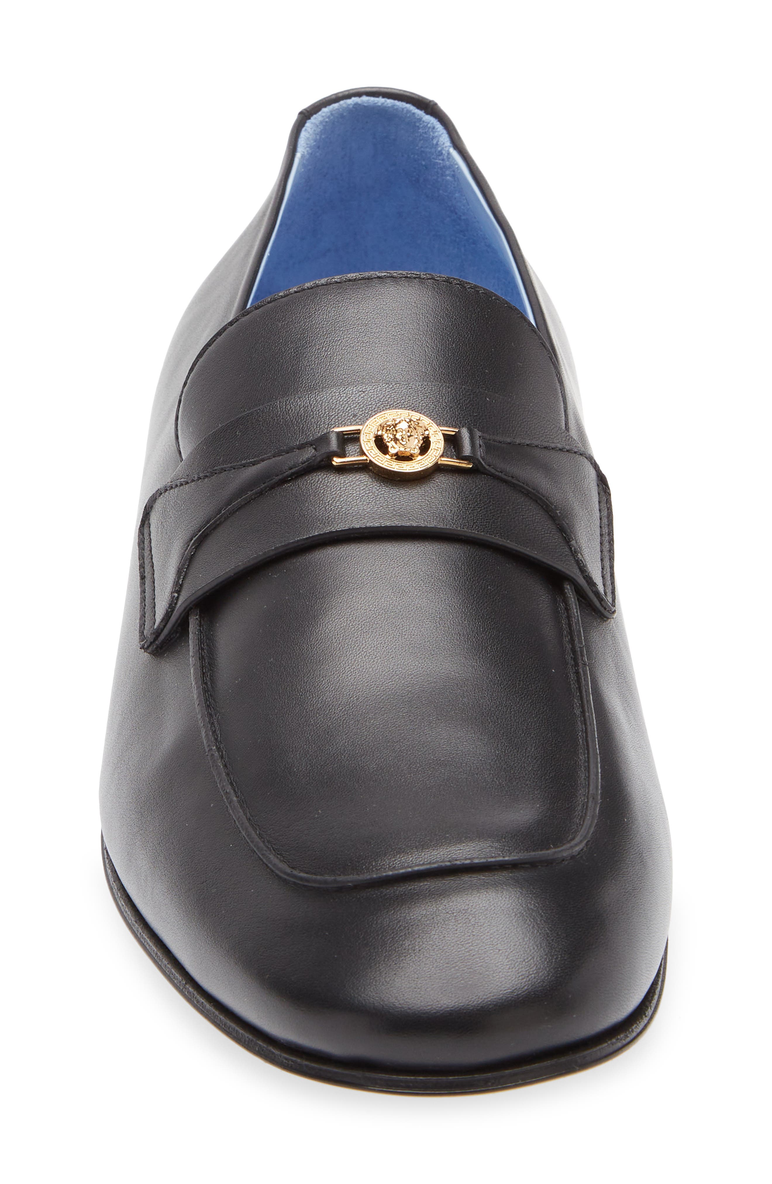 Versace Baroque Medusa Loafer, Alternate, color, Black-Versace Gold