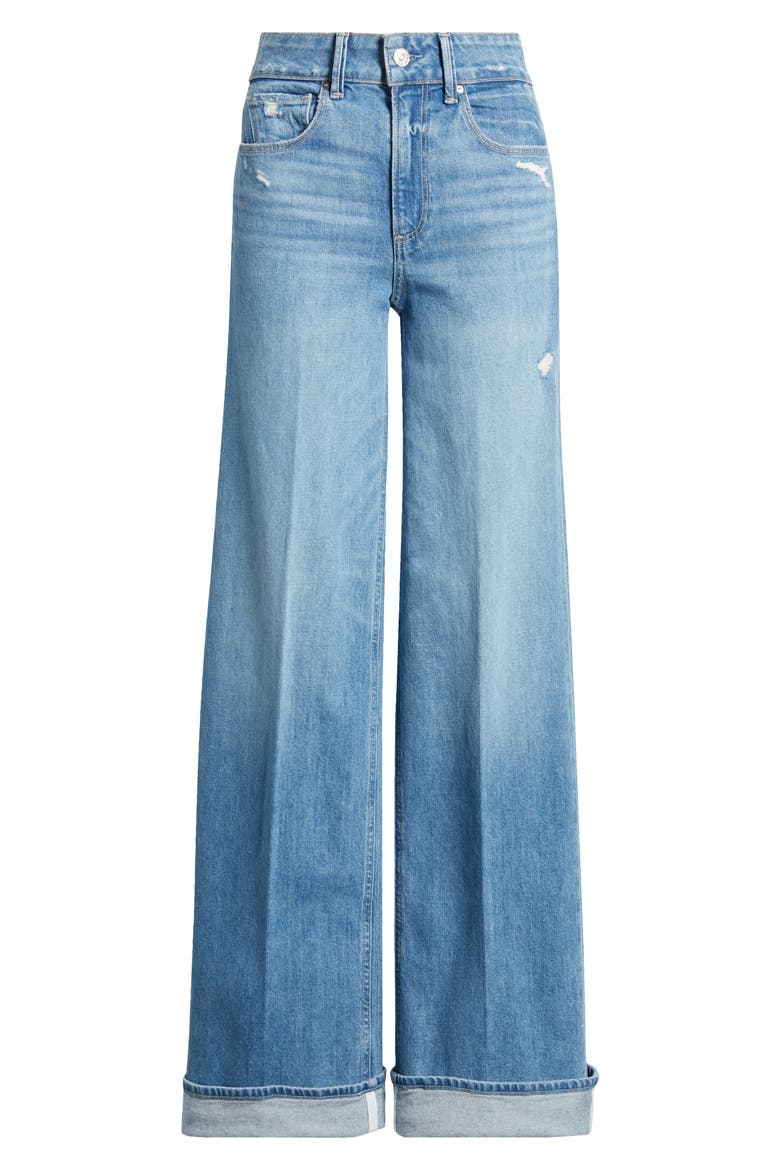 Sasha Distressed Wide Leg Jeans, Alternate, color, HOLY GRAIL DISTRESSED