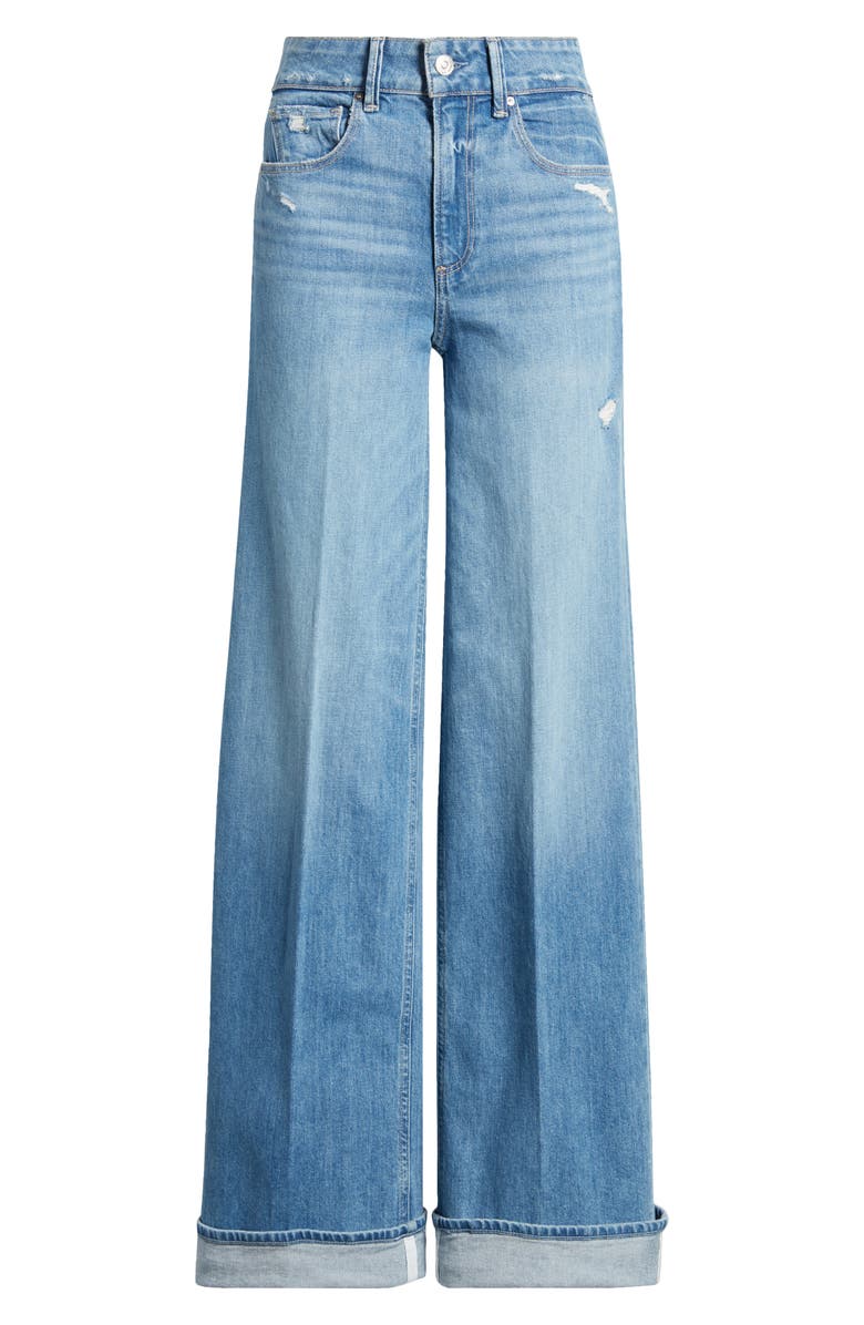 PAIGE Sasha Distressed Wide Leg Jeans, Alternate, color,