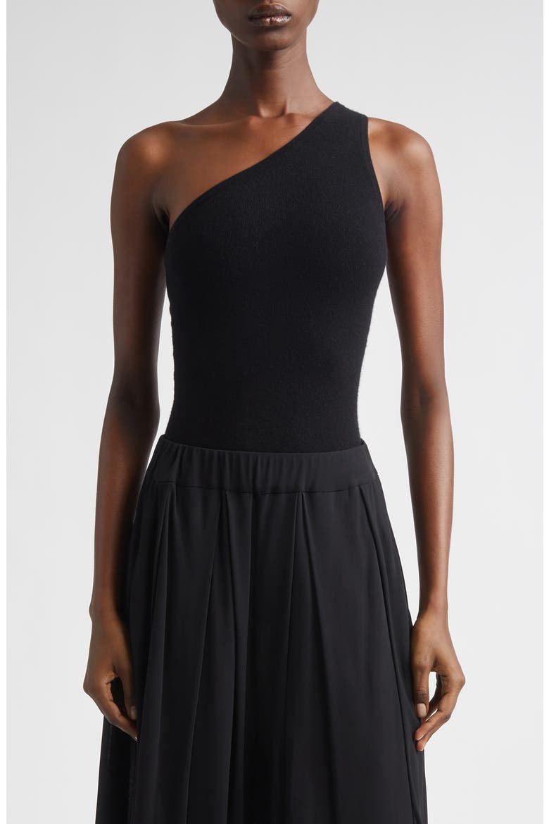 One-Shoulder Cashmere Blend Bodysuit, Main, color, BLACK 001