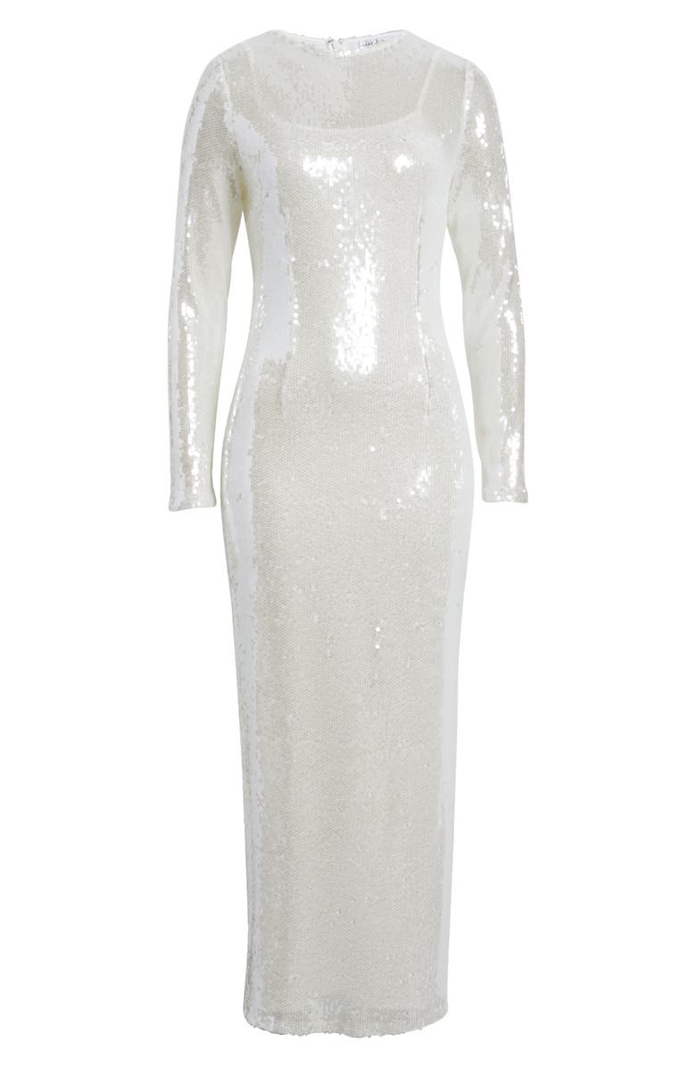 Rare London Sequin Long Sleeve Semisheer Cocktail Maxi Dress, Alternate, color,