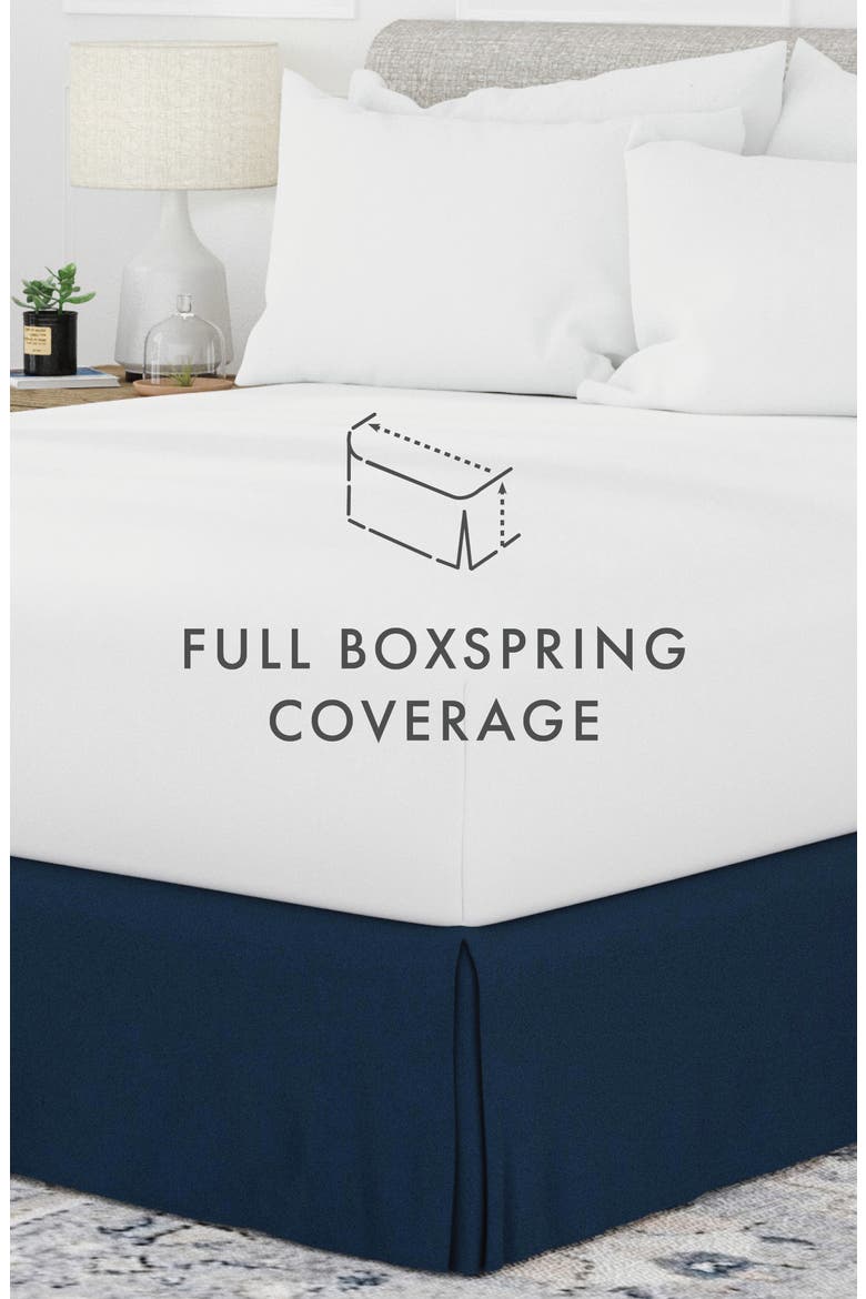 Premium Pleated Dust Ruffle Bed Skirt, Alternate, color, NAVY