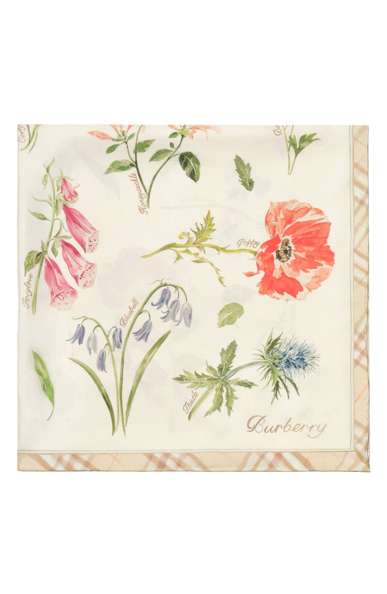 Burberry Blooms of Britain Silk Scarf, Alternate, color, Sesame Beige