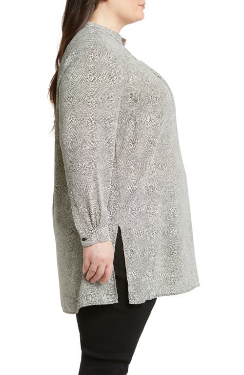 Anne Klein Popover Tunic Blouse In Gray