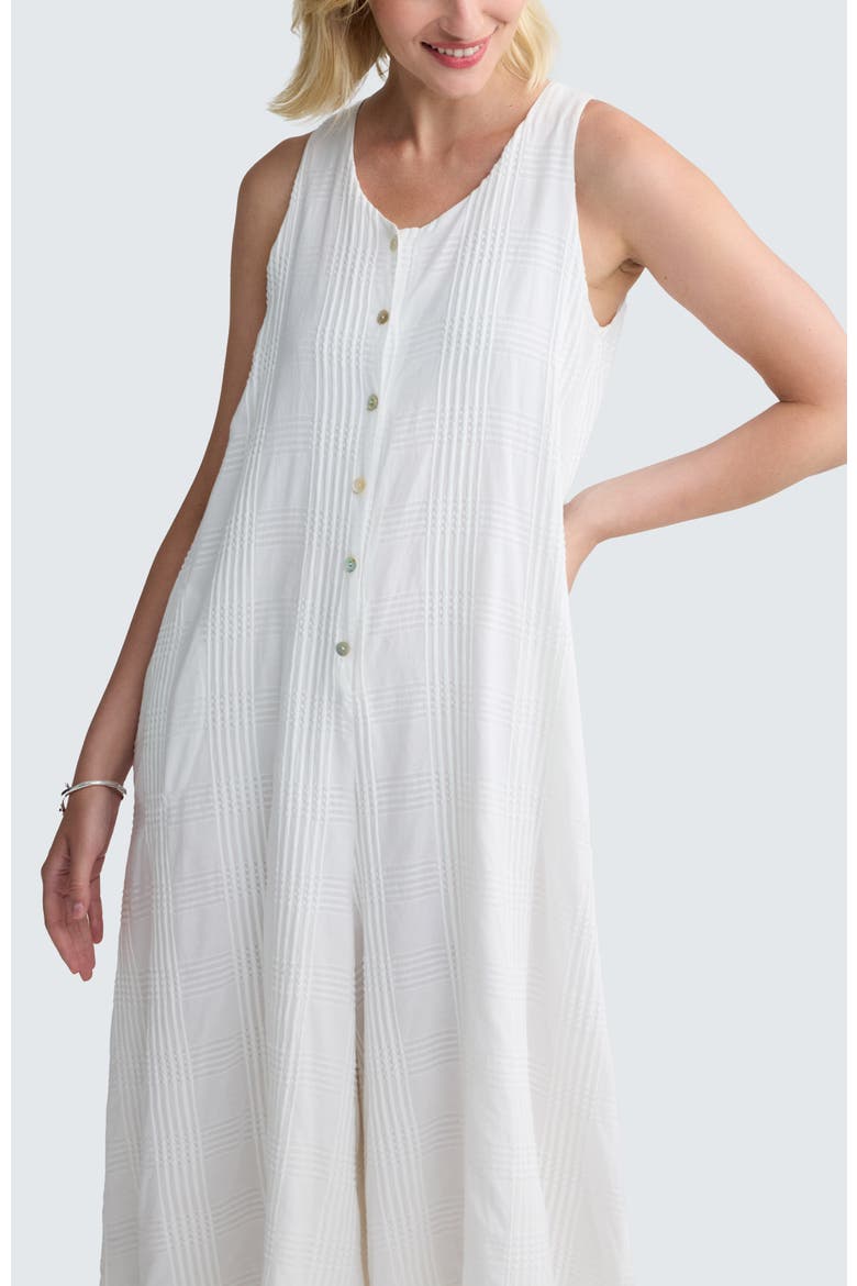 Isola Check-embroidered Jumpsuit, Alternate, color, Ecru