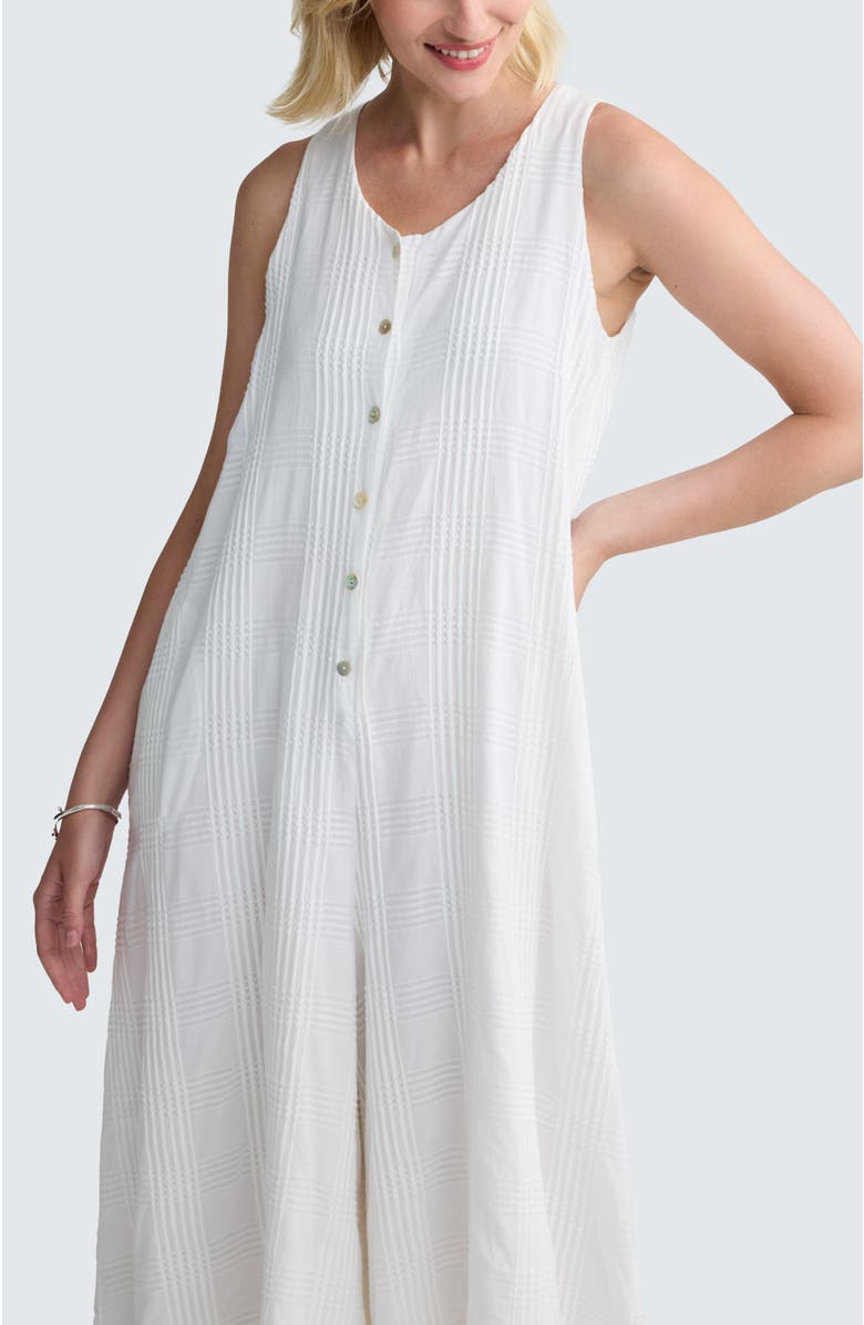 LUUKAA Isola Check-embroidered Jumpsuit, Alternate, color, Ecru