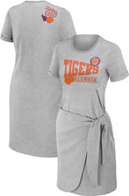 WEAR by Erin Andrews Women's WEAR by Erin Andrews Heather Gray Clemson Tigers Knotted T-Shirt Dress