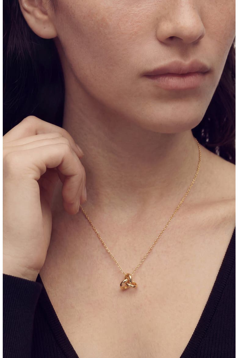 Oversize Knot Pendant Necklace, Alternate, color, GOLD