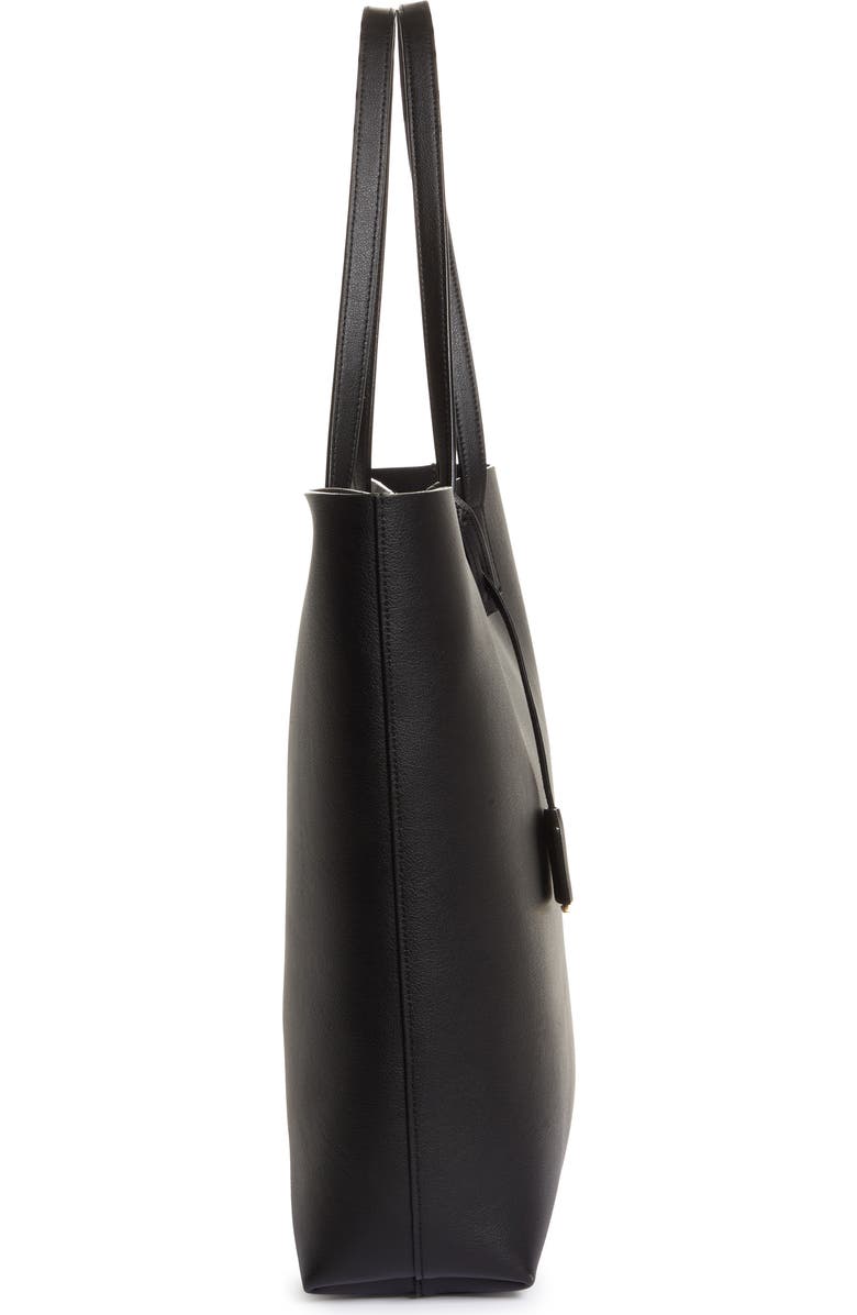 Saint Laurent North/South Leather Shopping Tote, Alternate, color,