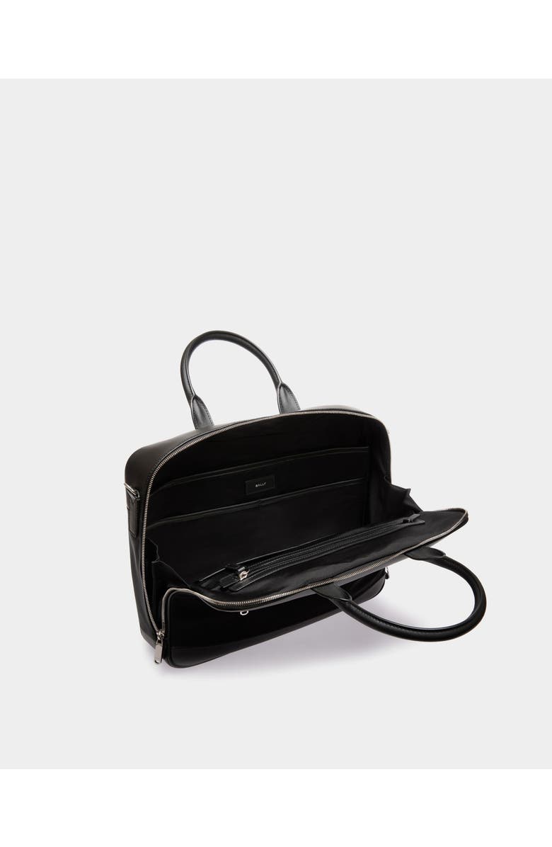 Bally Vogel Briefcase in Nylon and Recycled Leather, Alternate, color, Black