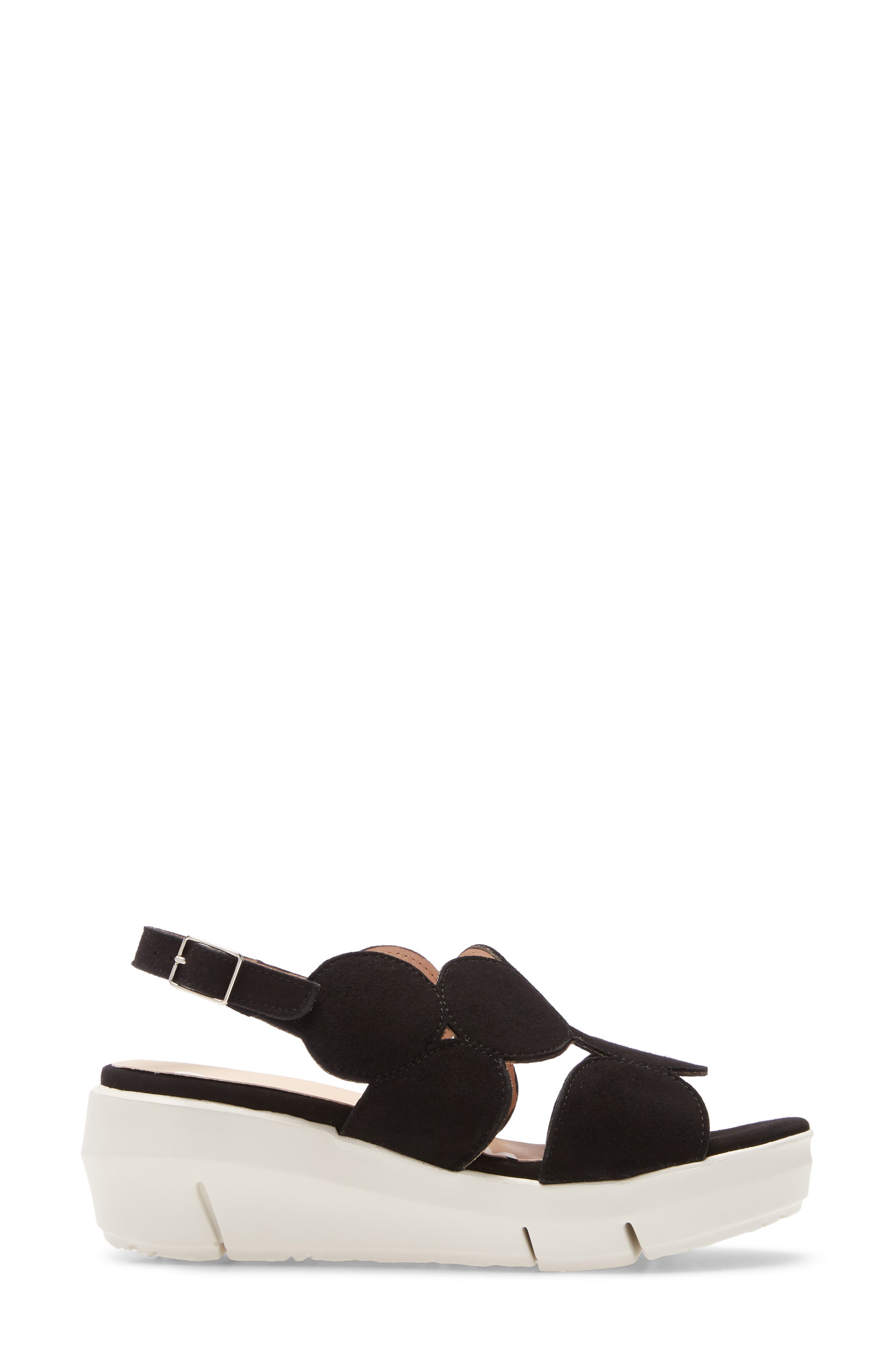 Wonders Platform Sandal, Alternate, color, Black Suede