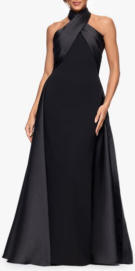 Twist Halter Neck Mikado Scuba Crepe Gown