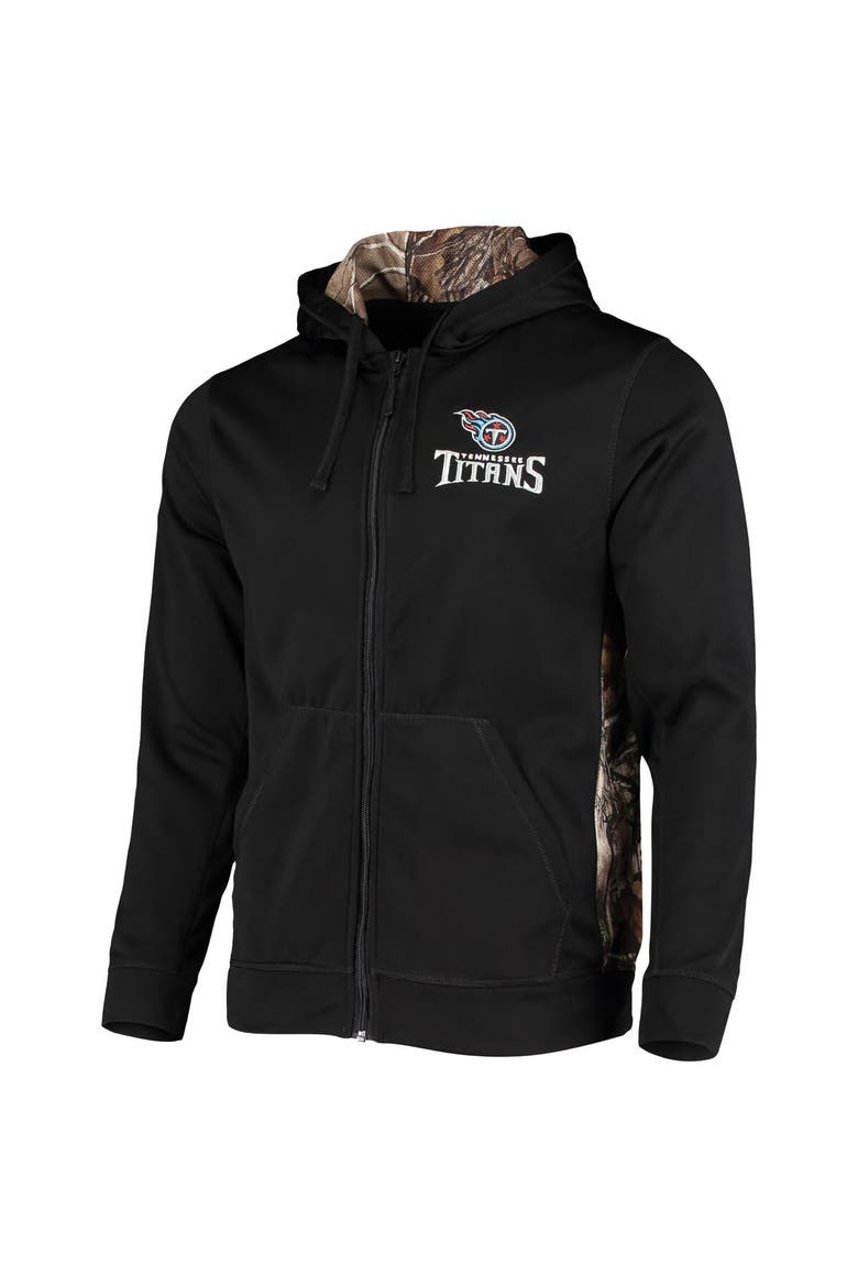 Men's Dunbrooke Black/Realtree Camo Tennessee Titans Decoy Tech Fleece Full-Zip Hoodie, Alternate, color, Black