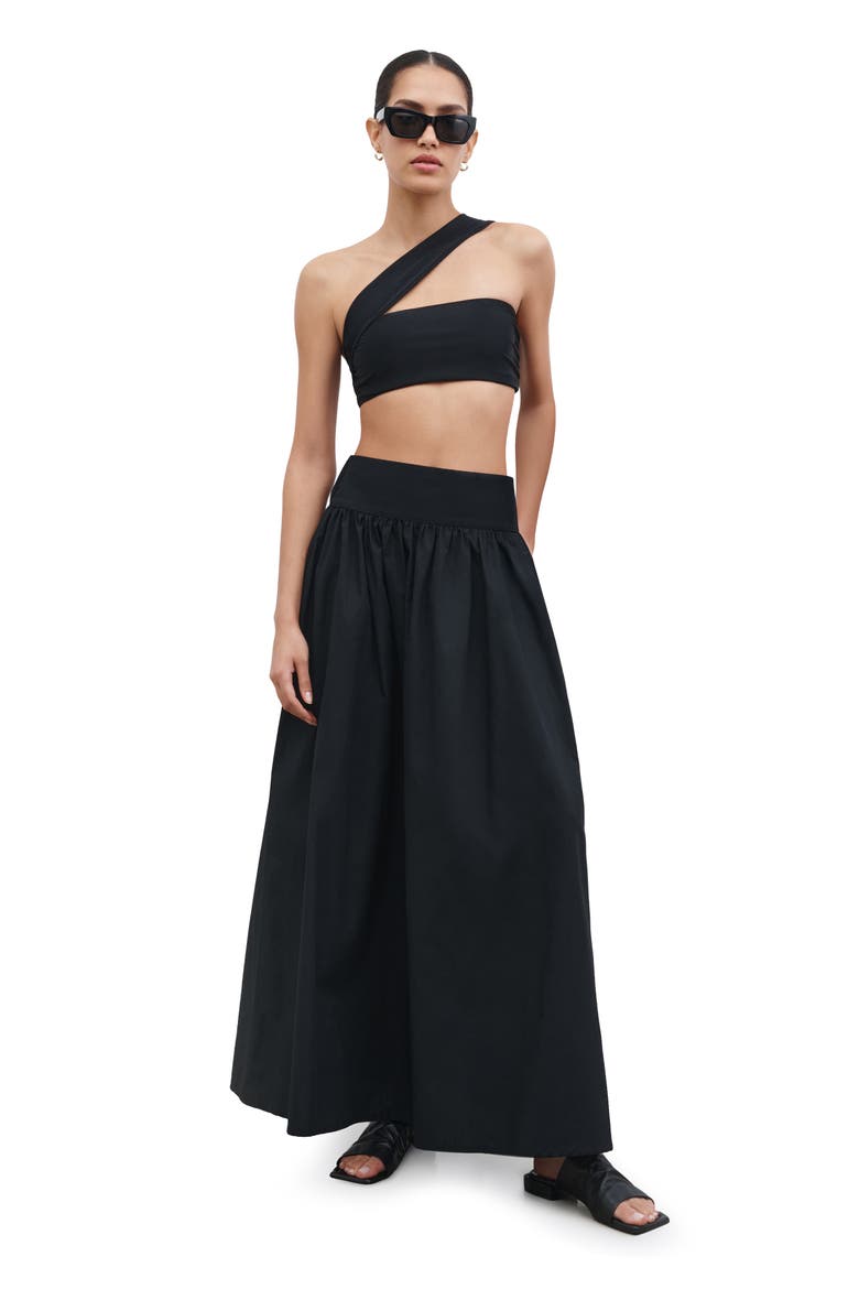 Raven Cotton Poplin Maxi Skirt, Alternate, color, BLACK