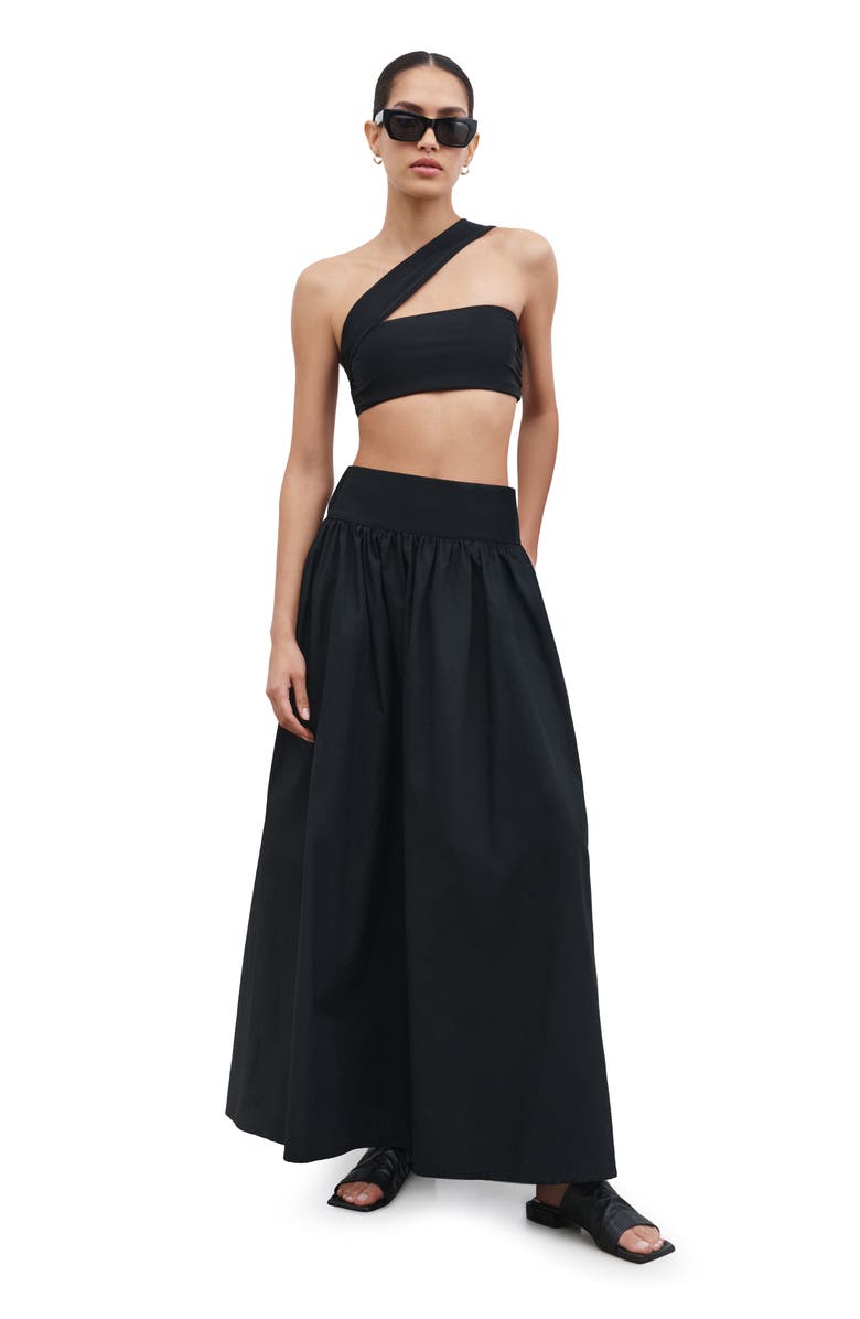 Marcella Raven Cotton Poplin Maxi Skirt, Alternate, color, Black