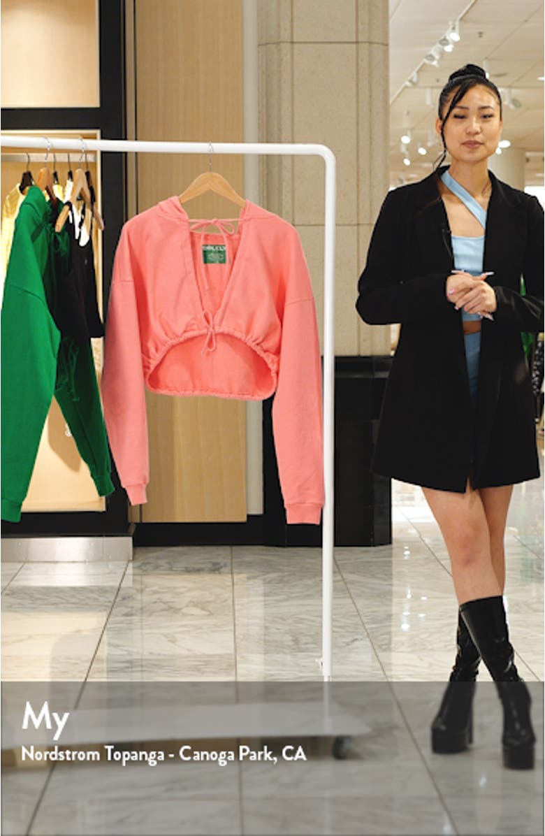 Empowered Tie Front Crop Hoodie, sales video thumbnail