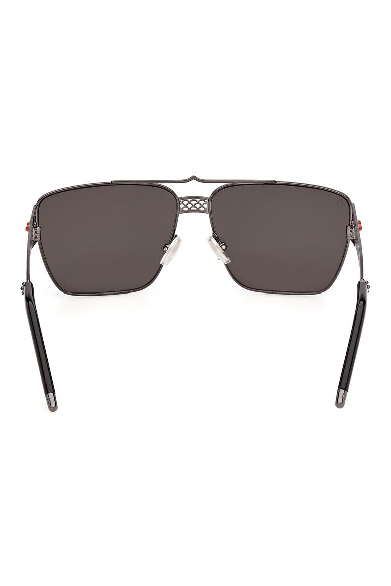 60mm Square Sunglasses, Alternate, color, SHINY GUNMETAL / SMOKE