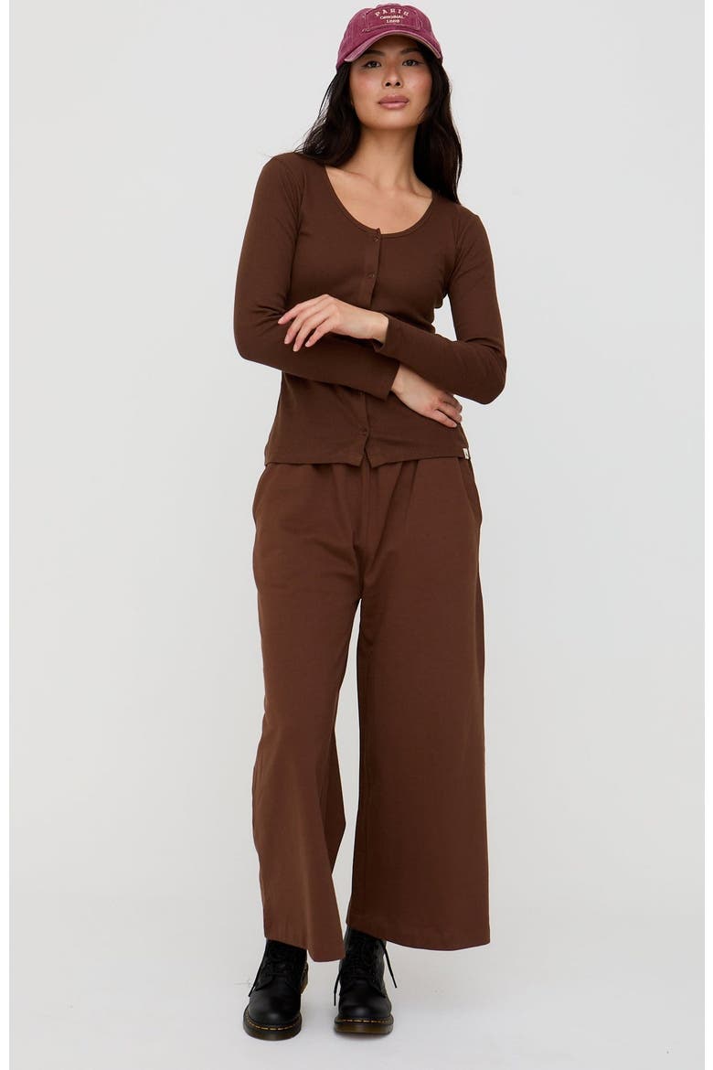 Organic Cotton Nora Long Sleeve Top, Alternate, color, Brown