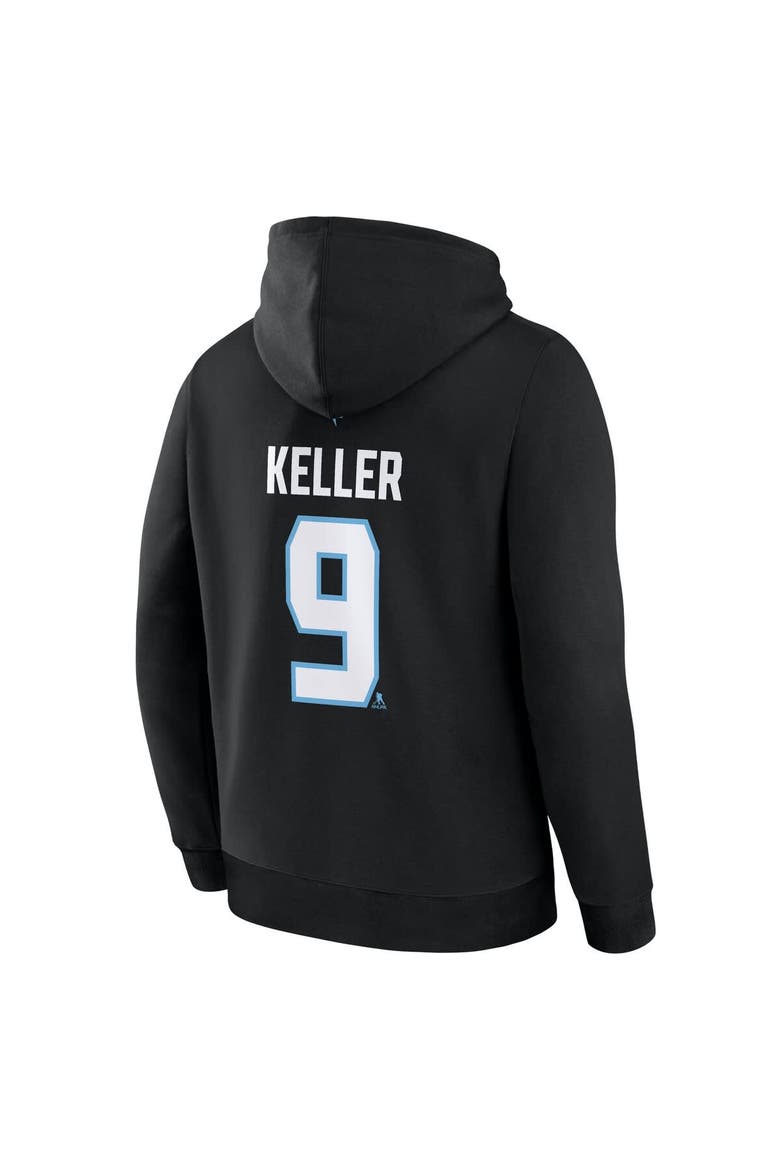 Men's Fanatics Clayton Keller Black Utah Mammoth Authentic Stack Name & Number Hoodie, Alternate, color, Black