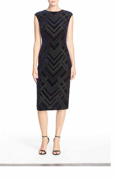 Vince Camuto Burnout Velvet Sheath Dress