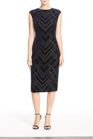 Vince Camuto Burnout Velvet Sheath Dress