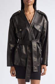 Versace Floridiana Leather Jacket