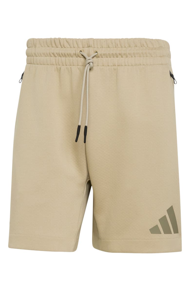 adidas Z.N.E. Knit Drawstring Shorts, Alternate, color, Wonder Cargo
