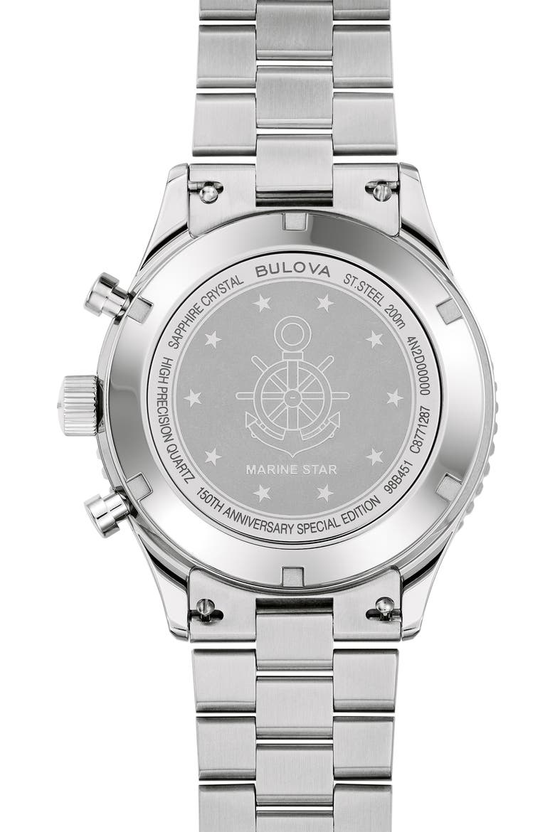 Archive Series Marine Star Heritage Bracelet Watch, 42.85mm, Alternate, color, BLACK/ SILVER-TONE