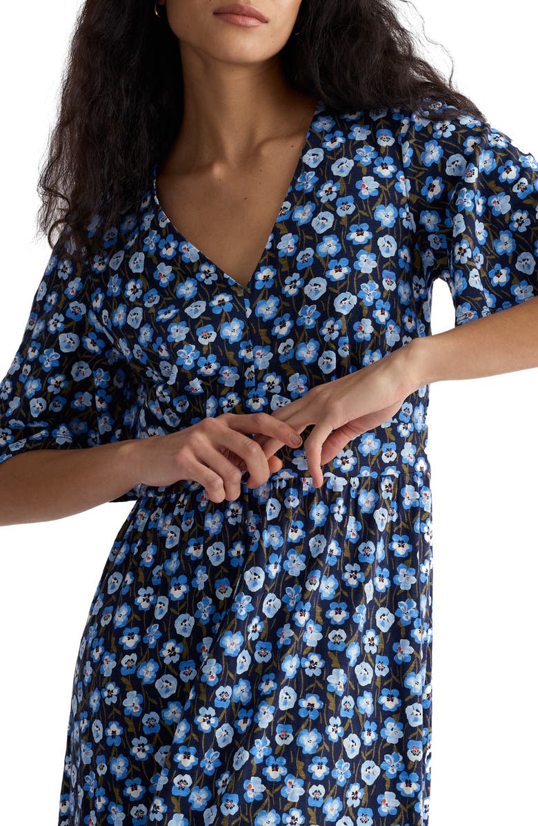 Seasalt Cornwall Chateaux Floral Maxi Dress, Alternate, color, Pressed Pansies Sail